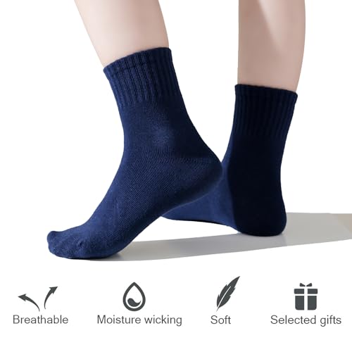 Kids Athletic Cotton Ankle Socks - Retro Stripes, 4 Pack (5-8 Years) - White