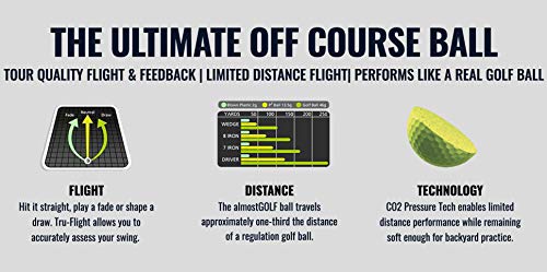 White AG AlmostGolf Foam Practice Golf Balls - Limited Flight 24 Pack with Tees