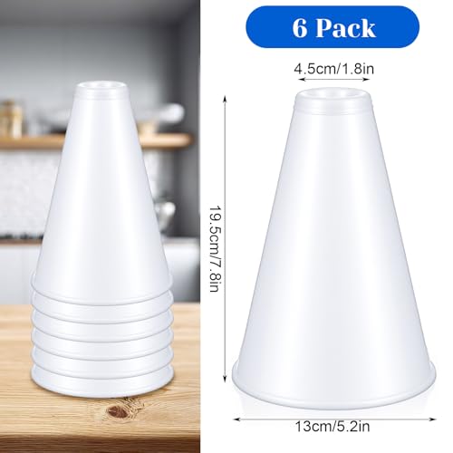 6 Pack White Cheer Megaphones - Mini Cheerleading Props