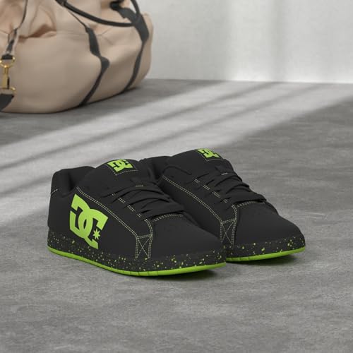 Gaveler Low Skate Shoes - Black & Lime Green - DC Men's
