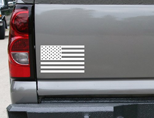 American Flag Vinyl Decal Sticker - 6.5 x 4 Inch Tactical White Pair