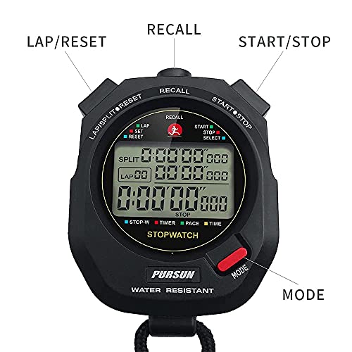 Digital Stopwatch Timer with 100 Lap Memory & Countdown