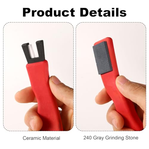 Ice Skate Sharpener - Double-Sided Whetstone with V-Shaped Blade