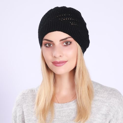 Hollow Crochet Beanie for Women - Soft & Breathable Summer Hat