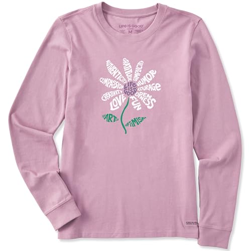 Life is Good Women's Crusher Tee Shirt, Long Sleeve Cotton Graphic