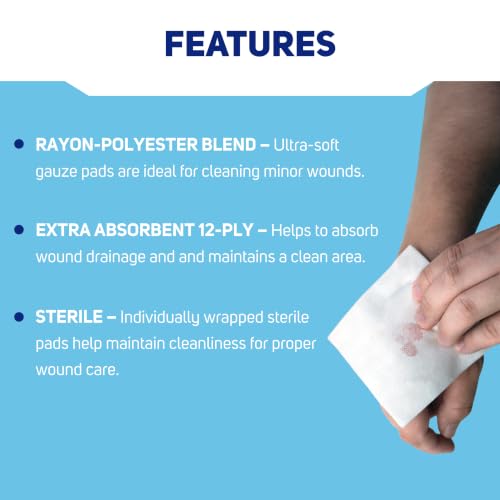 Gauze Pads 4x4 in, Sterile 12-Ply, 25 Count