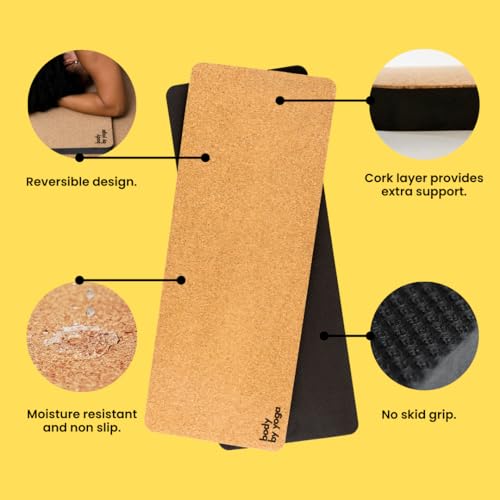 Body By Yoga Midnight Black Extra Thick Yoga Knee Pad Cushion for Support & Stability