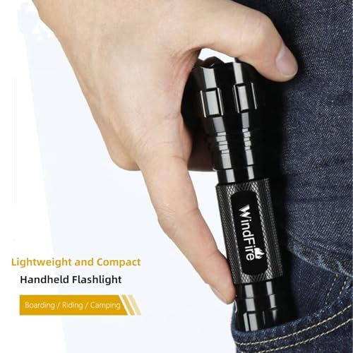 WINDFIRE 2 Pack LED Flashlight Single Mode, Super Bright Tactical Flashlights, Small Portable Water Resistant Handheld Flash Lights for Camping, Hiking, Emergency