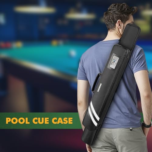 Pool Cue Case - 1x1 Soft Stick Bag with Accessory Pocket - Black