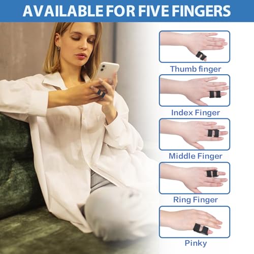 Breathable Trigger Finger Splint Brace - 5 Pack, One Size, Black