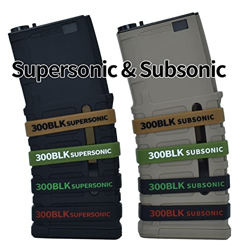 300 BLK Subsonic Magazine Marking Bands - 12 Pack Black & White