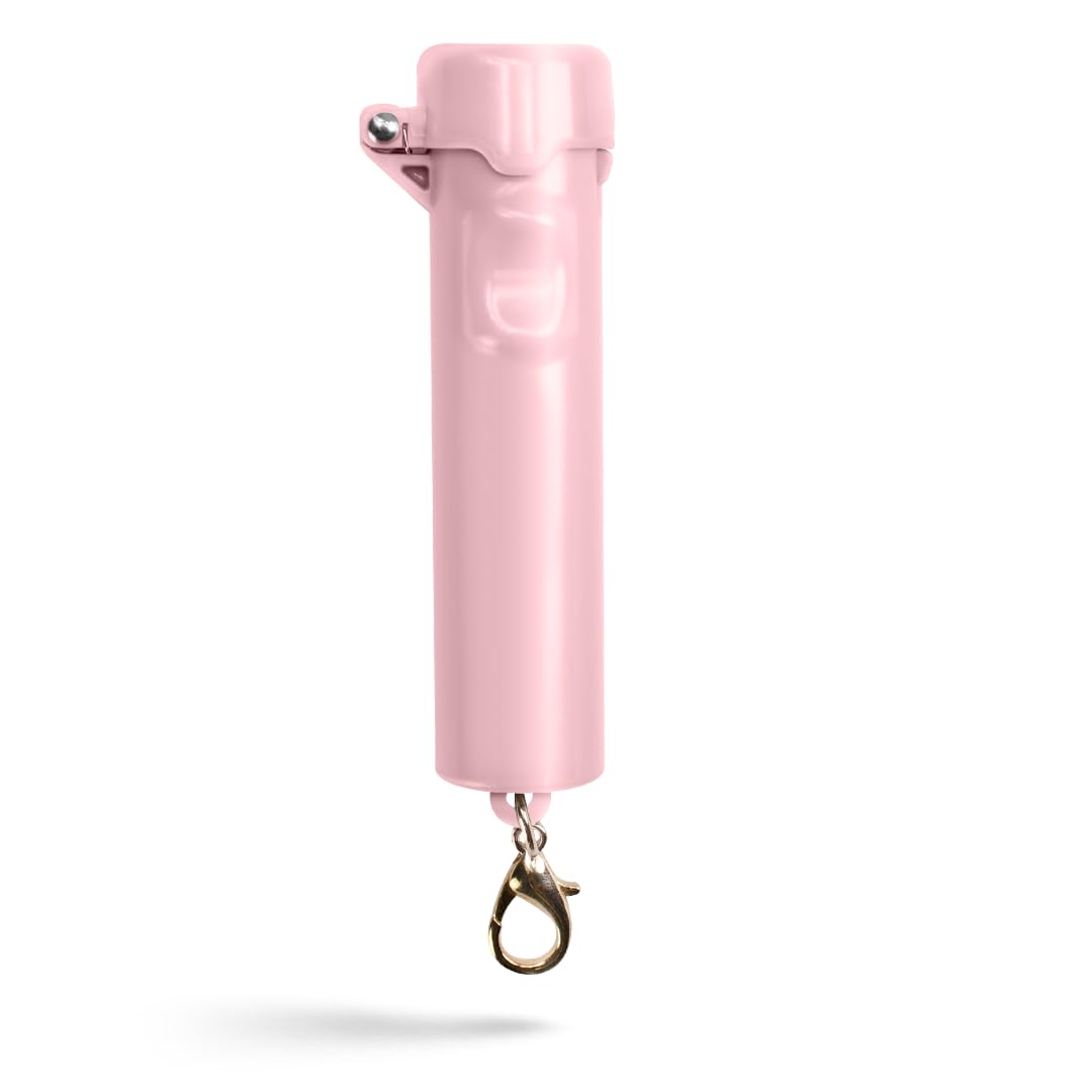 Guard Dog Security Packin' Heat, World’s Smallest Pepper Spray Self Defense for Women, Police Strength with Keychain Snap Clip, Compact Design, Long Range, UV Dye, Push-Button Safety Cap