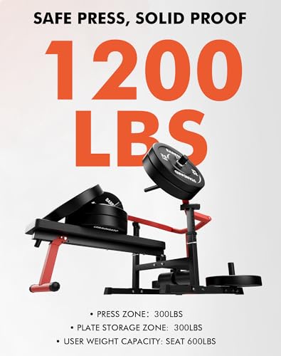 Chest Press Machine with Adjustable Bench - Red