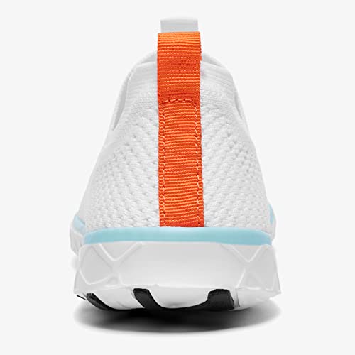 Women's Stylish Water Shoes with Arch Support - White/Aqua