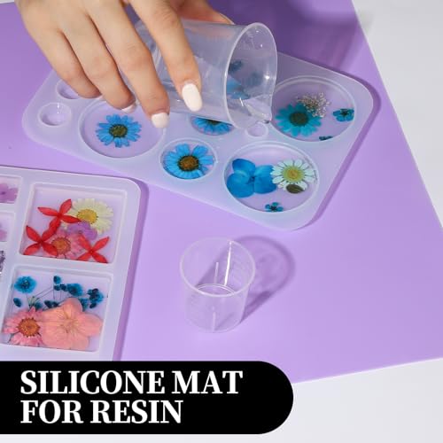 Silicone Mats for Resin Crafts - 3 PCS Nonstick Pads in Pink, Purple & Blue - 15.7” x 11.7”