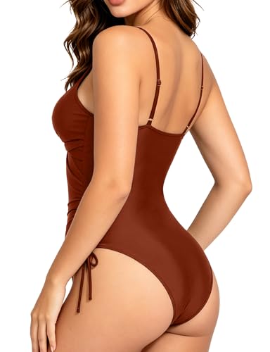 Womens One-Piece Swimsuit with Cut-Outs and Tummy Control - Cross V-Neck Bathing Suit 2026