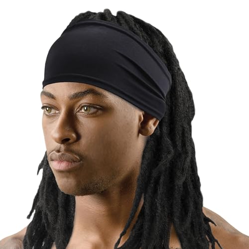 Spandex Dreadlocks Braids Band - Stretch Headband for Locs - Black
