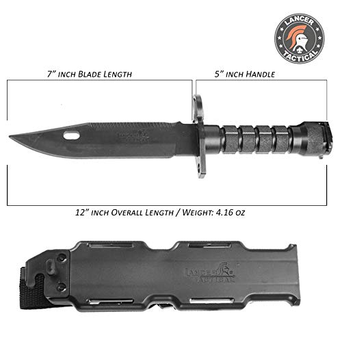 M9 Rubber Training Knife with Sheath - Black