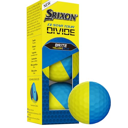 Q-Star Tour Divide Golf Balls - Blue/Yellow