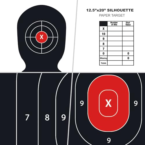 10-Pack Human Silhouette Paper Shooting Targets, 14 x 22 Inch Range Targets