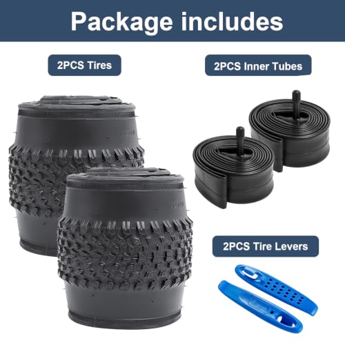 YunSCM 26x2.10 Mountain Bike Tires with Tubes, Schrader Valve