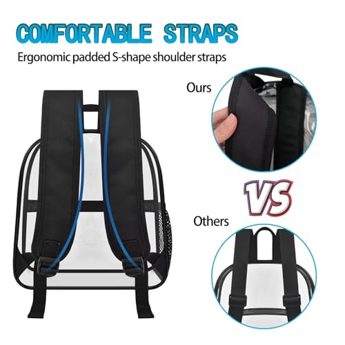Clear Stadium Backpack - Small, 12x11x6, Black
