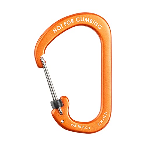 SlideLock Carabiner - Aluminum, Durable Design - Orange