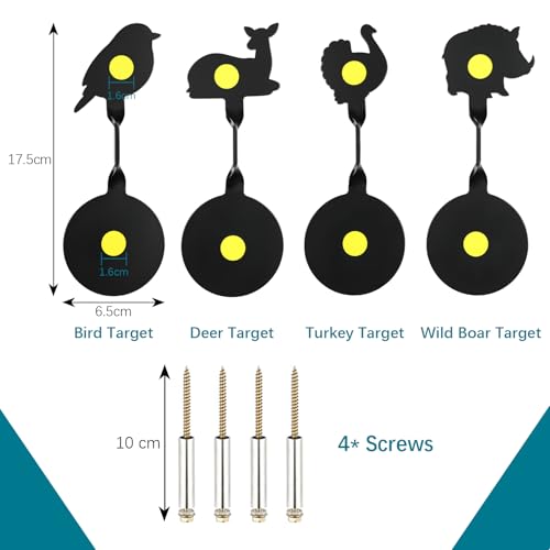 Auto Reset Spinner Shooting Targets - 4-Pack, Animals Group 1