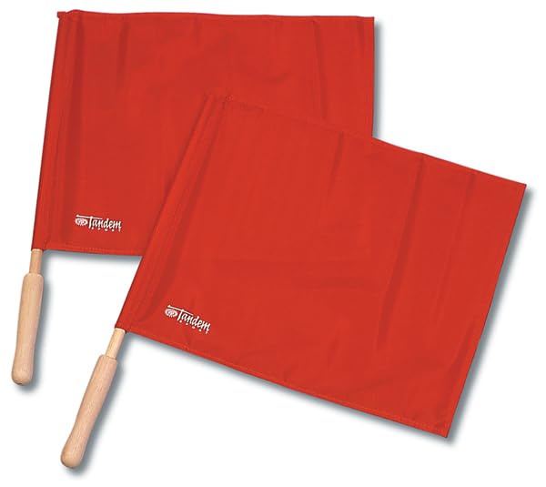 Linesman Flags - Set of 2 Referee Flags with Wooden Handles