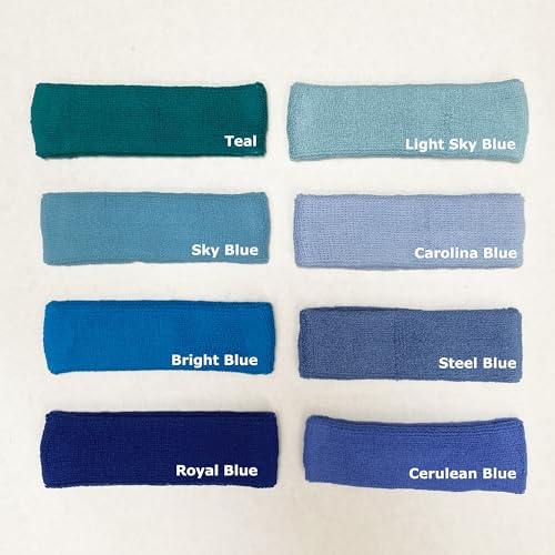 Youth Cotton Terry Athletic Wristbands - Bright Blue