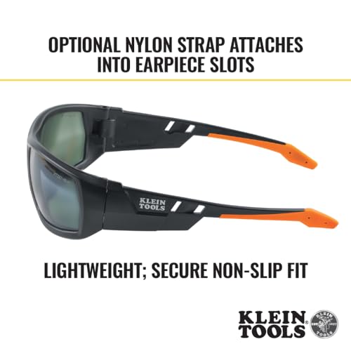 Klein Tools 60539 Safety Glasses, Professional PPE Protective Eyewear, Full Frame, Scratch Resistant and Anti-Fog, Polarized Lens