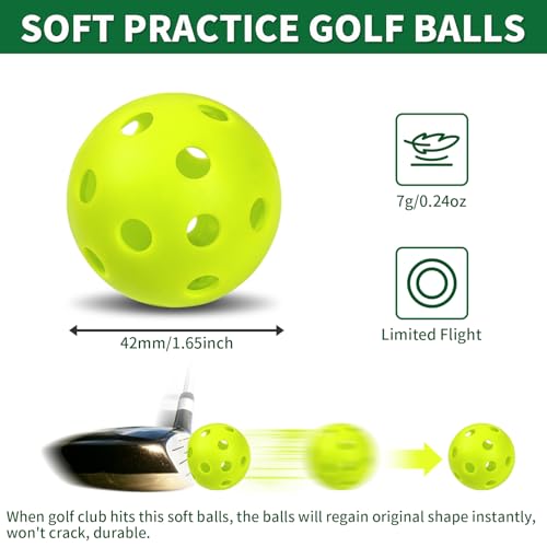 Soft Plastic Practice Golf Balls - Anti-Crack, 20 Pack, Multicolor