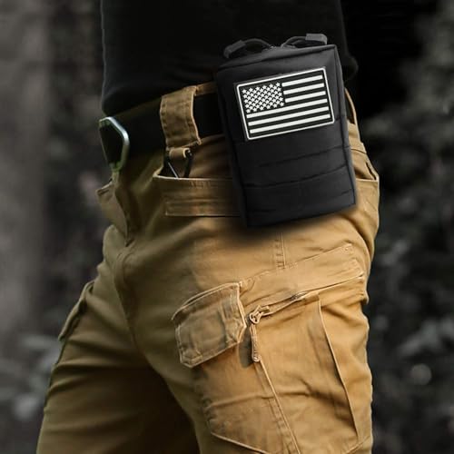 Tactical Molle Utility Pouch - Water-Resistant EDC Pouch - Black-A