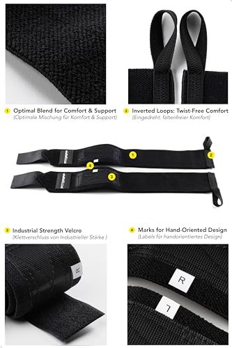 Wrist Wraps for Weightlifting - Heavy-Duty Support (Black)