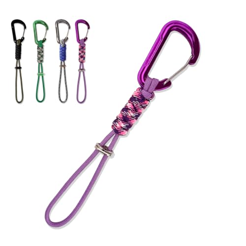 Paracord Keychain with Triangle Carabiner Clip - Pink