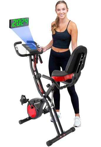 Folding Exercise Bike with Luminous Display - Red