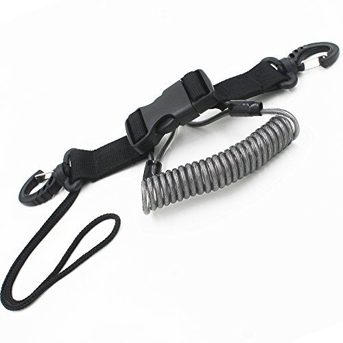 Stainless Steel Coiled Diving Lanyard with Quick Release Buckle