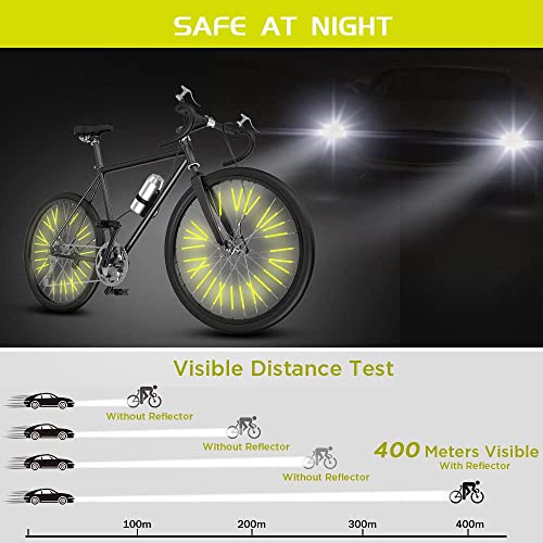 Bicycle Spoke Reflectors - 48Pcs Yellow for Night Riding
