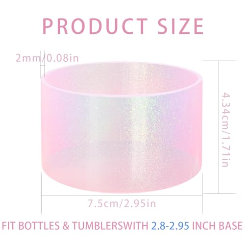 Glitter Silicone Boot Sleeve for Stanley 20-40oz Cup - Peony Pink