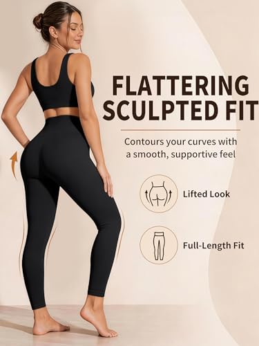 High Waisted Buttery Soft Yoga Leggings for Women - Full Length Athletic Pants