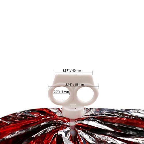 Cheerleader Pom Poms - 4 Pack Blue White Plastic Cheerleading