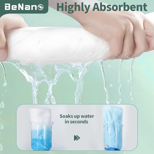 Benano 55 in x 27.5 Disposable Bath Towels | Ready to Use, 4 Pack