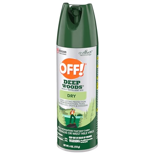 OFF! Deep Woods Dry Insect Repellent Spray 4oz Pack of 6 - Long Lasting Mosquito & Tick Protection