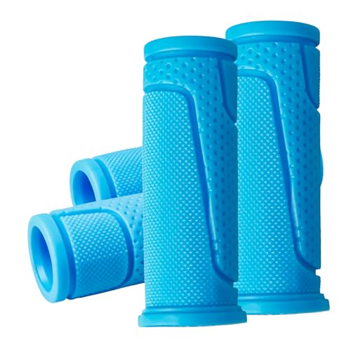 Kids Bike Handlebar Grips - Black + Blue - 4 PCS Non-Slip 22.2mm