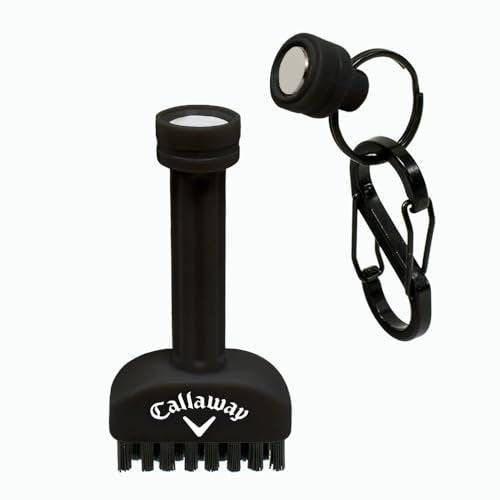 Compact Magnetic Golf Club Brush - Black