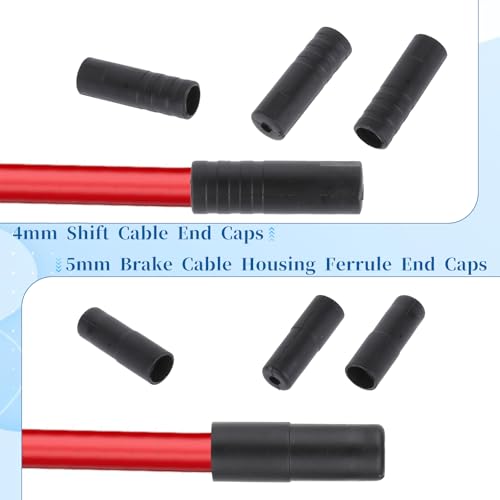 50 Pcs Bicycle Cable End Caps - Black Plastic Shift & Brake Fittings