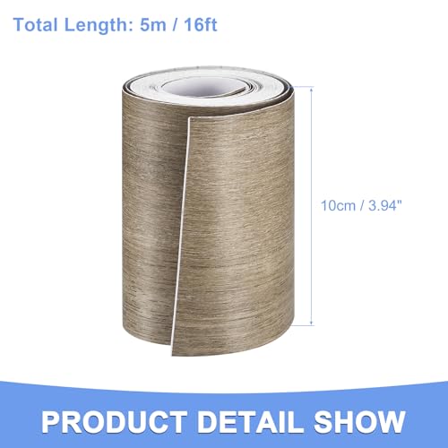 Wood Grain Repair Tape - 1 Pack Self Adhesive Wood Tape Fits for Tables Doors Window Floor Furniture Renovation - PVC Durable Multi-Use Adhesive Patch - (4-inch x 16-ft Grey)