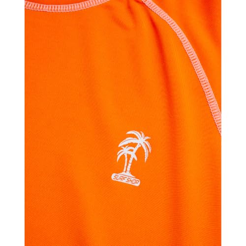 UPF 50+ Short Sleeve Rash Guard Shirt for Infant Toddler Boys - Orange
