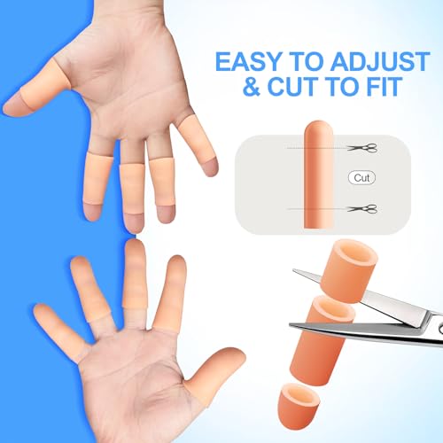20 Pcs Silicone Gel Finger Protectors - Multi-Size Fingertip Covers