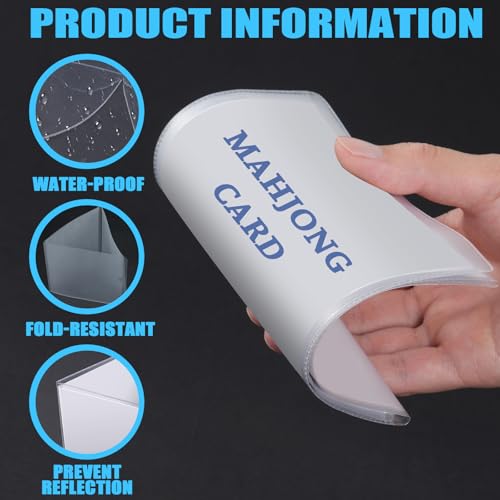 Mahjong Card Holder Set - 4 Clear Frosted Protectors, 6.12x4.75 inches - Transparency